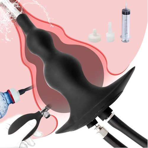 GURCIX Aufblasbare Analplugs mit Pumpe und Analdusche Einlauf BDSM-Analsex Anal Dildo Butt Plug Dilatatoren Analkugeln Enema vaginale Prostatastimulation Analsexspielzeuge für Männer Frauen Paare