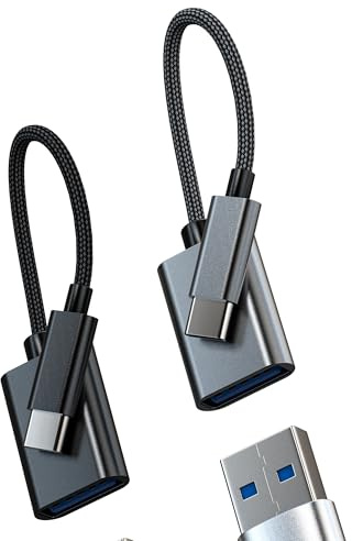 OTG Adaptador USB C macho a USB 3.0 hembra Type-C (2 Pack) para iPhone 15 para iPad MacBook compatible para Samsung Android Cable Convertidor Datos Memoria Conector Tablet Auto Adapter tp-HJNL