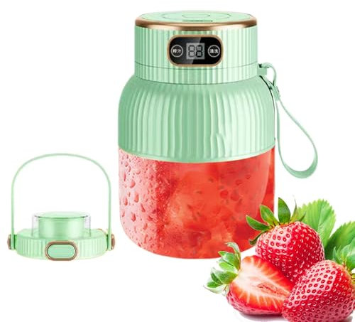 Xistuoz Mélangeur de voyage portable, machine à mélanger les aliments | Machine à jus rechargeable par USB, machine à mélanger les aliments avec affichage numérique 600 ml pour shakes smoothies