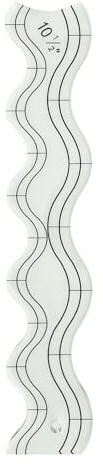 LGEGE Wave Edge Quilting Ruler, Clear Acrylic, Modern Style, Compatible with All Machines
