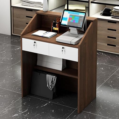 SHAIRMB Kassentheke, Empfangstheke An Der Rezeption Mit AbschließBaren Schubladen, Moderne Rezeption Mit Theke, Kasse Im Einzelhandel, FüR BüRo, Salon, Spa, Lobby,C,60cm