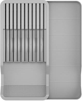 Organizer per cassetti – Vassoio organizer per coltelli, cassetto portacoltelli, cassetto portacoltelli, contenitore da cucina nel cassetto con cassetto delle posate, organizer per cassetti delle