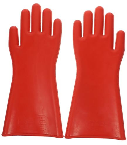 ANDRESLAD Elektriker Isolierhandschuhe Hochspannungsbeständige Gummihandschuhe Schutz Für Elektrowerkstatt Und Industrie Arbeitsschutz Ergonomisch Langlebig Abriebfest Rot