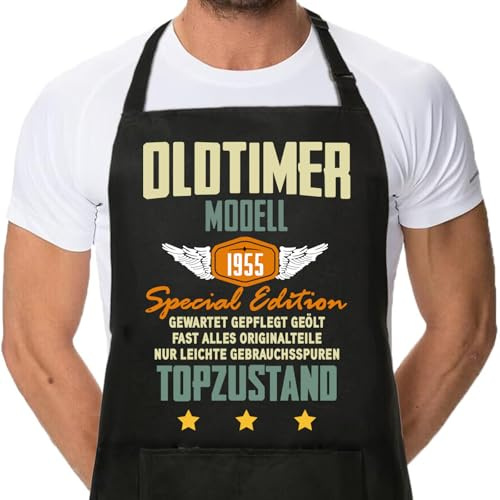 Sugeru Kochschürze,Schürze mit 2 Taschen,Geschenke 40|50|60|70 Geburtstag Herren Damen,Wasserdicht Küchenschürze,Kochen Backen Grillen für Haus,Restaurant,Verstellbare Kinderschürze