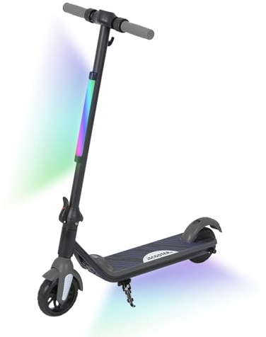 KHHK Elektroroller für Kinder von 6-12 Jahren, 6'' Faltbarer Elektroroller mit max. Geschwindigkeit 12 km/h, LED Farblichter & Display, Reichweite 5-8 km, Kinderroller mit Doppelbremssystem
