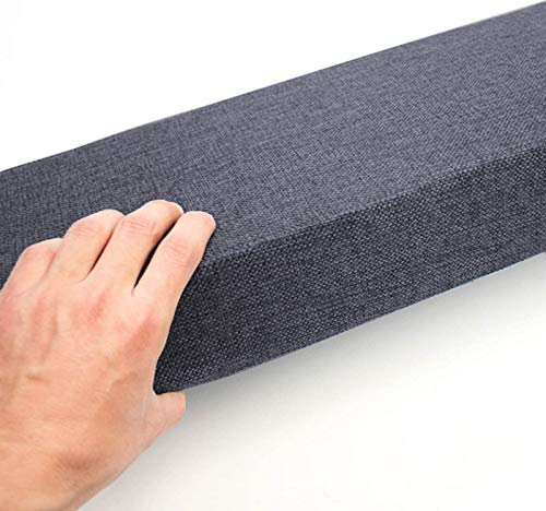 Premium dunkelgrau 5 cm dicke Arbeitsplatte Kissen 150 x 35 x 5 cm für 2 3-Sitzer Bank drinnen im Freien Abendessen Schaukelstuhl Kissen