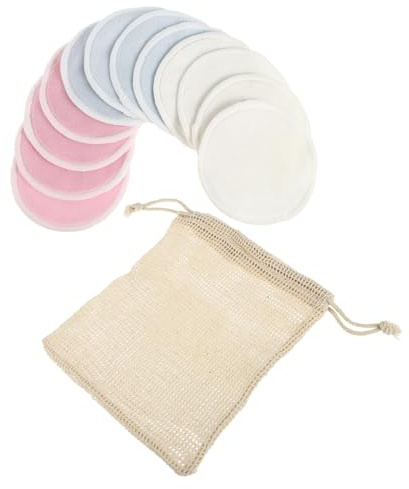 Veemoon 13stücke Make-up-entferner-pads Aus Bambusfaser Reinigungspads Gesichtspuff Wiederverwendbar Mit Baumwolltasche Für Tägliche Hautpflege