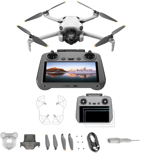 DJI Mini 4 Pro (DJI RC 2 Fernsteuerung), faltbare Mini-Drohne mit 4K-Kamera für Erwachsene, unter 249 g, 34 Minuten Flugzeit, 20 km Video-Übertragung, omnidirektionale Bilderkennung, Klasse-C0