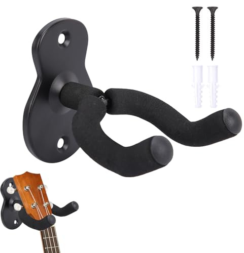 Dongnesi Guitar Wall Hanger, Guitar Hooks for Wall, Electric Guitars Stand Mount, Guitars Hanger with Protective Sponge, Metal Stand Holder for Acoustic Electric Bass Classical Ukulele