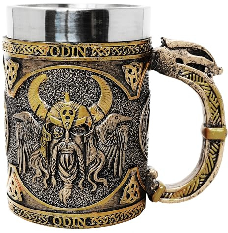 MystiCalls Chope viking XL Odin - Chope viking - 500 ml - Chope à bière