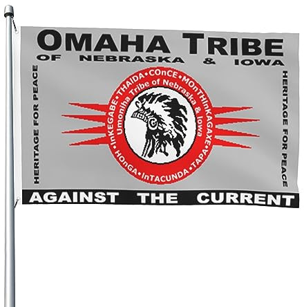 Bandiere Da Giardino Omaha Tribe Bandiera Da Cortile Antivento Banner Giardino Lavabile Bandiere Decorative Per Prato Sport Fattoria 90X150 CM