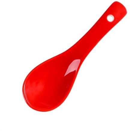 Soup Ladle Red Ceramic Spoon Chinese Soup Congee Dessert Wonton, 6 Pieces