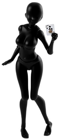 Artists Manikin Art Mannequin Figures Supplies Drawing Tools,Small Drawing Figure Model for Action Figure,Set Sketching,Painting(Black-Female)