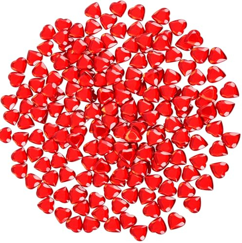 200 Stück Kristall Herz Diamant Rot für Streudeko Hochzeit Diamant Hochzeit Rubin Geburtstag Valentinstag 12mm