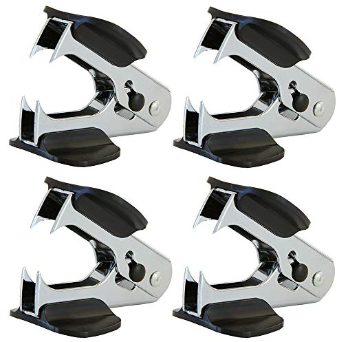 Mirrwin Heftklammerentferner Klammerentferner Entklammerer Heftgerät Entklammerer Metall Tackerklammern Heftklammerentferner schwarz 4 Stück Kleiner Nagelzieher für Bürobedarf und Schreibwaren