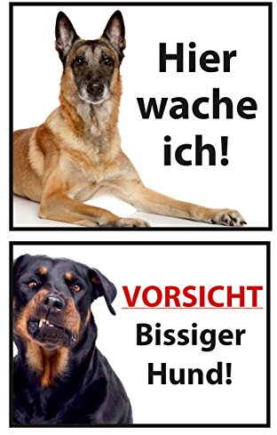 AVERY Zweckform 59388 Z-Design (Warnetiketten, Bissiger Hund, 2 Aufkleber)