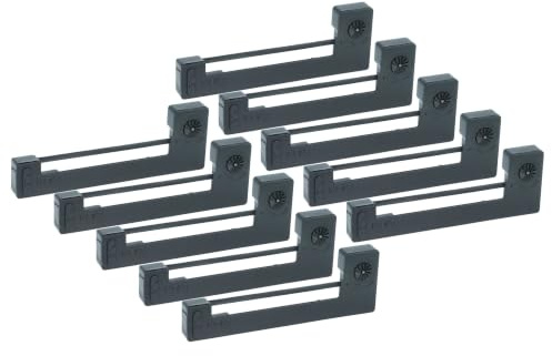 vhbw 10x Farbband Schriftband Ersatz für Epson ERC-05B | ERC-05, ERC-05, C43S015352 für Nadeldrucker, Bondrucker - Schwarz
