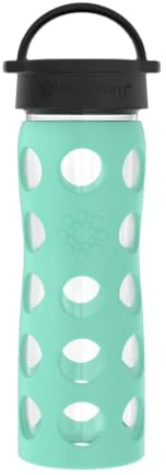 Lifefactory Bottiglia di idratazione in vetro verde mare 475 ml