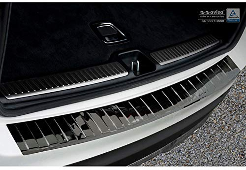 Avisa Edelstahl Heckstoßstangenschutz passgenau | kompatibel mit Mercedes GLC 2015-2019 & FL 2019- - Hochglanzschwarz