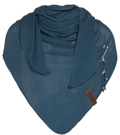 KNIT FACTORY - Lola Dreieckstuch - Fein Gestrickter Damen Schal - Tuch Schal - Für Frühling und Sommer - Baumwollmix - 190x85 cm