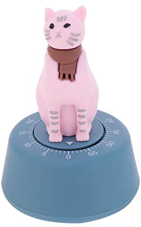 STOBOK Küchentimer Eieruhr Katze Figur Mechanischer Timer Minuten Zeitschaltuhr Kurzzeitwecker Countdown Uhr Wecker für Küche Zuhause Büro Schule Klassenzimmer