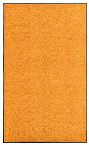 vidaXL Fußmatte Waschbar Schmutzfangmatte Türmatte Fußabtreter Schmutzmatte Schmutzfangläufer Sauberlaufmatte Innen Außen Orange 90x150cm