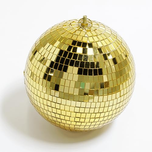 Deco Woerner Deko-Spiegelkugel Diskokugel Party-Spiegelkugel Gold 20 cm Ø mit Aufhängung