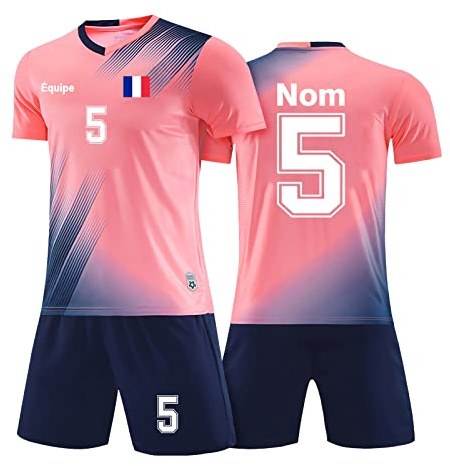 LAIFU Maillot Football Personnalisé Enfant Adulte Ensemble Foot Peut Être Personnalisé avec Votre Nom Numéro Équipe Logo