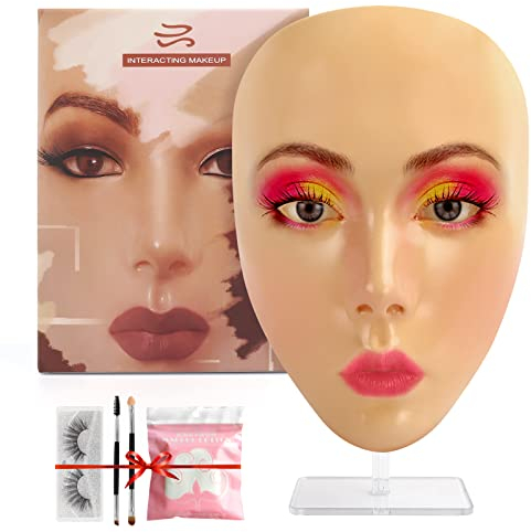 Deciniee Makeup Practice Face Board: Wiederverwendbares Make Up Übungsgesicht Silikon - Vollgesichtsübung Silikon Trainingsgesicht für Anfänger