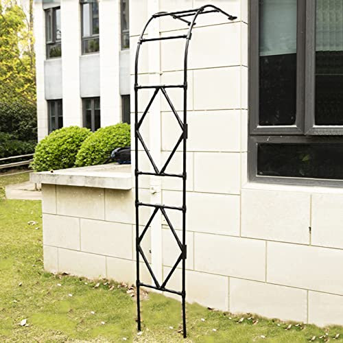 Extérieure Arche à rosiers Demi Rond,Arche Jardin Demi-latérale Montage Mural Treillis,Métal Arceau à rosiers pour Plantes grimpantes décoration,Résistant aux intempéries ( Color : Nero , Size : 120X2