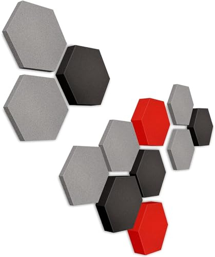 platino24 Akustikpaneele 12 Elemente Edition LOFT 3D I Ø 300mm Akustikplatten Schalldämmung Wand & Decke I Akustikschaum Schall-Absorber aus Basotect 30-70mm mit farbiger Akustikbeschichtung