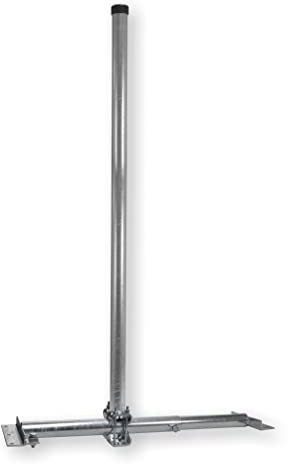Koscom Supporto per travi satellitare fino a 100 cm, supporto satellitare con passacavo, lunghezza asta 130 cm e diametro 48 mm, distanza travi regolabile 51-90 cm
