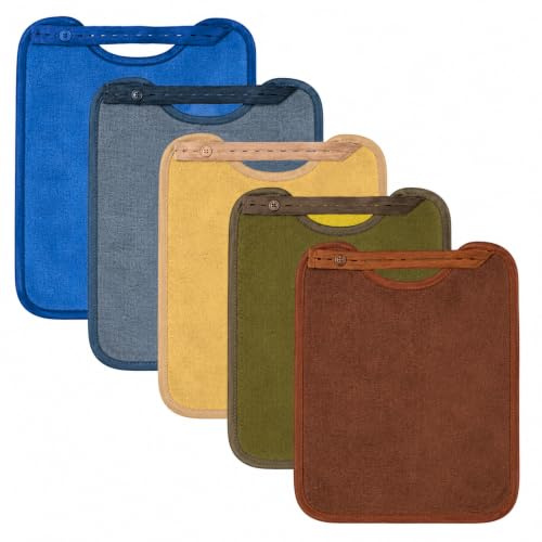VENUSINO Baberos Bebe Impermeables - Fabricados En España - Pack De 5 30cm X 25cm - Con Goma Guardería - (Baby Boy)