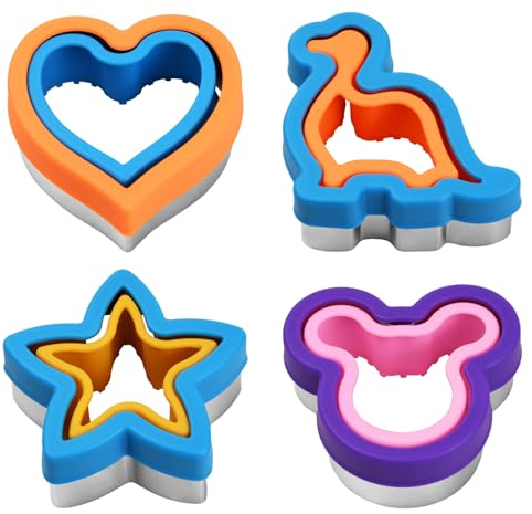 4 ausstechformen sandwich kinder,Sandwichschneider und Versiegler für Kinder,Sandwich-Ausstecher für Kinder,Brotausstecher und versiegeler,sandwich ausstecher mit versiegelung