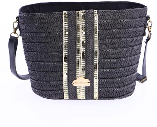 DON ALGODON - Bolso bandolera mujer - Bolso playa mujer - Bolso mujer verano - Bolso rafia mujer - Bolsa playa para mujer - Bolso mimbre mujer hecho a mano ideal para la playa, Viana