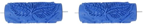 Xptieeck 2Stück 15 cm Wand Dekoration Blumen Muster Empaistic Malerei Roller Fuer die Dekoration Machine Blau