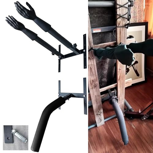 Elitix Wing Chun Dummy An der Wand Montierte Kampfsportausrüstung für Waffen, Trainingspuppen für Kung-Fu mit Beinständer, Übungspolster für Taekwondo und Karate, Freistehendes Schlagziel