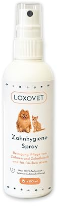 LOXOVET - Spray per l'Igiene Orale, Dentifricio Spray per Cani e Gatti, Pulisce a Fondo Denti e Gengive, Previene le Infiammazioni e la Formazione di Placca, per Alito Fresco e Sano, 100ml