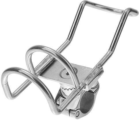 Mipcase Portacanna Da Pesca in Acciaio Resistente 360° Regolabile Supporto Per Canne Da Pesca Per Barche Accessorio Essenziale Per Pescatori Argento