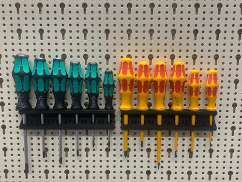 C3E Schraubendreher und Zangen Halterung für Tegometall Lochwand - Rundloch und Schlüsselloch - Schwarz - Kunststoff - Werkzughalter