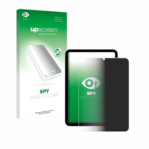 upscreen Blickschutzfolie für Apple iPad Mini 7 WiFi 2024 | Anti-Spy Displayschutz Made in Germany Privacy Screen Protector Sichtschutz Blaulichtfilter Klare Folie