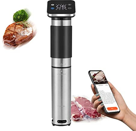 Sous Vide Cooker, WiFi Precision Cooker Immersion Circulator, 1300W Ultra-Quiet Fast-Heating Sous Vide Machine with Digital Timer & Temperature Control