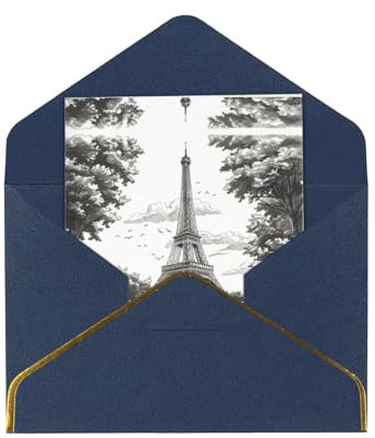 Grußkarte mit Umschlag, Motiv: Eiffelturm in Paris, mit Umschlag, blanko innen, mit Umschlag