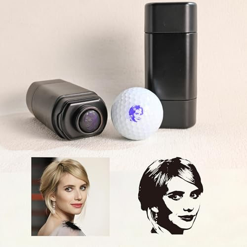 TPFOON Personalisierte Ihr eigenes Foto Golfball Stempel, benutzerdefinierte Porträt Gesicht Golf Ball Stamper, Dual-Kopf Golf Ball Linie Marker & Alignment Tool, Golfer Sport Geschenk