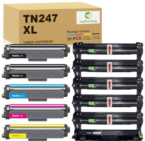 JoyPrinting TN243 Toner Kompatibel für Brother DR243 DR-243CL Trommeleinheiten für HL-L3210CW HL-L3230CDW HL-L3270CDW DCP-L3510CDW DCP-L3550CDW MFC-L3710CW MFC-L3730CDN MFC-L3750CDW (10er-Pack)