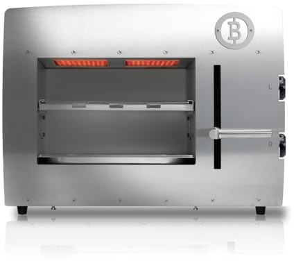 E-Beefer XL – Elektrischer Oberhitzegrill XL-Format | 800 °C | 2 unabhängig regelbare Infrarotbrenner | 3,2 kW | GS-zertifiziert | 16A-Haushaltssteckdose | Kein Gas | 600 × 397 mm