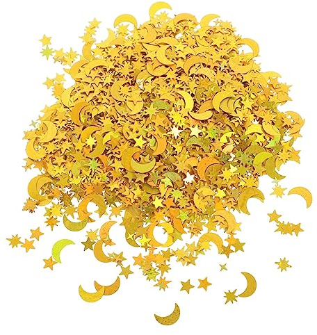 Confeti Brillante Dorado Pet 1 Bolsa Estrellas y Figuras Mixtas