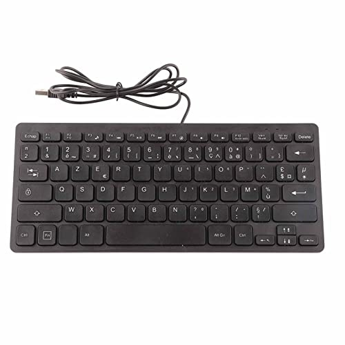 ANGGREK Clavier 78 Touches Ultra Fin Filaire Mini Interface USB pour Ordinateur de Bureau et Ordinateur Portable Petit Format en Français