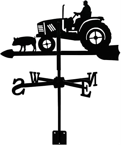 SXKJ girouette Girouette en Forme de Tracteur pour Jardin Patio Ornement Décoration Créative en Acier Inoxydable Agriculture Indicateur de Direction du Vent Wind Girouette