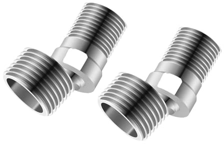 uikios Adaptador de grifo de ducha de acero inoxidable ajustable de 360 grados, base curvada en ángulo extendido, junta de esquina